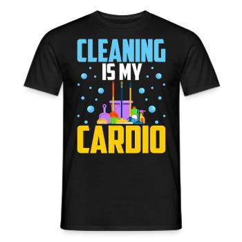 Le nettoyage est mon cardio - T-shirt homme - noir - Devant - AI Model Male 178 light (178cm)