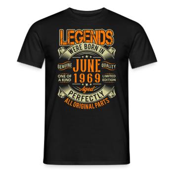 1969 Juni Geburtstag Legende - Männer T-Shirt - Schwarz - Vorne - AI Model Male 178 light (178cm)