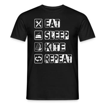 Eat Sleep Kite Repeat - Männer T-Shirt - Schwarz - Vorne - AI Model Male 178 light (178cm)