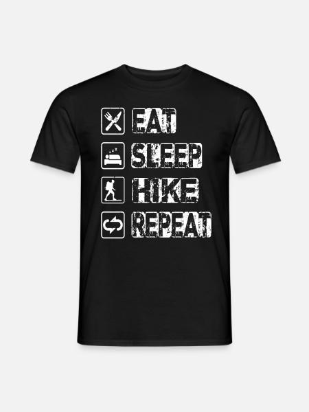 Eat Sleep Hike Repeat - Men's T-Shirt - black