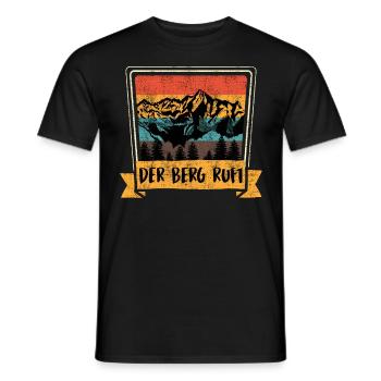 Der Berggipfel ruft Bergfan Wandern - Männer T-Shirt - Schwarz - Vorne - AI Model Male 178 light (178cm)