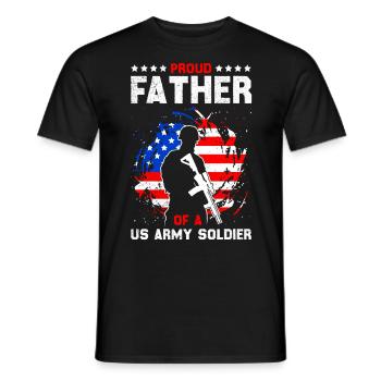 Proud Father of a Soldier Military Fan Army - Men's T-Shirt - black - Front - AI Model Male 178 light (178cm)