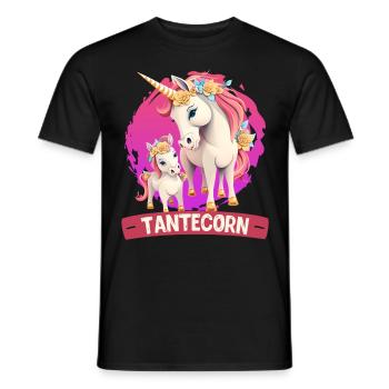Tanticorn Einhorn Tanten Muttertag Unicorn - Männer T-Shirt - Schwarz - Vorne - AI Model Male 178 light (178cm)