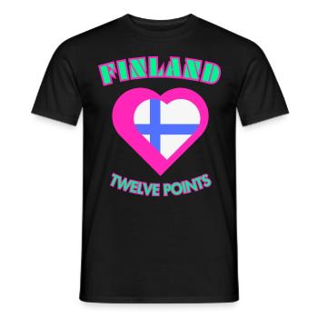 Finnland Zwölf Punkte - 12 Punkte für Finnland - Männer T-Shirt - Schwarz - Vorne - AI Model Male 178 light (178cm)