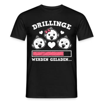 Drillinge werden geladen 2024 Triplets - Männer T-Shirt - Schwarz - Vorne - AI Model Male 178 light (178cm)