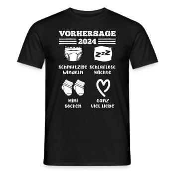 Vorhersage werdende Mama 2024 Baby bald Papa - Männer T-Shirt - Schwarz - Vorne - AI Model Male 178 light (178cm)