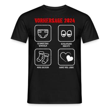 Vorhersage werdende Mama 2024 Baby bald Papa - Männer T-Shirt - Schwarz - Vorne - AI Model Male 178 light (178cm)