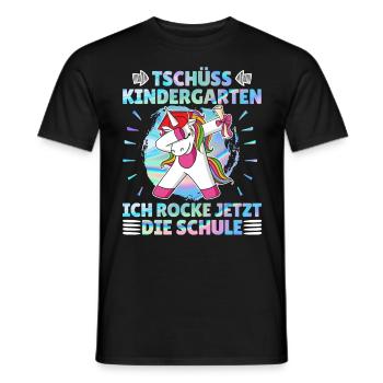 Tschüss Kindergarten Ich rocke jetzt die Schule - Männer T-Shirt - Schwarz - Vorne - AI Model Male 178 light (178cm)