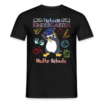 Tschüss Kindergarten Hallo Schule 1. Klasse - Männer T-Shirt - Schwarz - Vorne - AI Model Male 178 light (178cm)