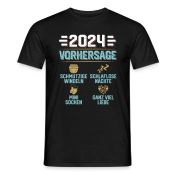 Vorhersage 2024 bald Vater Babyparty 2024 - Männer T-Shirt - Schwarz - Vorne - AI Model Male 178 light (178cm)