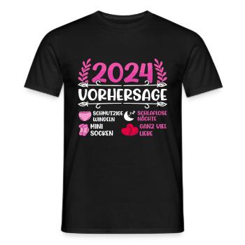 Babyparty Vorhersage 2024 werdende Mama 2024 - Männer T-Shirt - Schwarz - Vorne - AI Model Male 178 light (178cm)