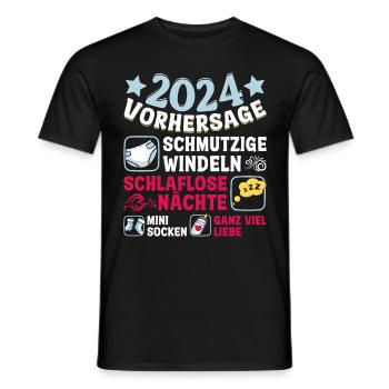 Vorhersage 2024 bald Vater Babyparty 2024 - Männer T-Shirt - Schwarz - Vorne - AI Model Male 178 light (178cm)