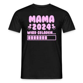 Mama loading 2024 werdende Mama Babyparty 2024 - Männer T-Shirt - Schwarz - Vorne - AI Model Male 178 light (178cm)