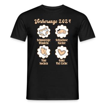 Vohersage 2024 werdende Mama 2024 bald Papa - Männer T-Shirt - Schwarz - Vorne - AI Model Male 178 light (178cm)
