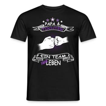 Papa und Tochter ein Team fürs Leben - Männer T-Shirt - Schwarz - Vorne - AI Model Male 178 light (178cm)