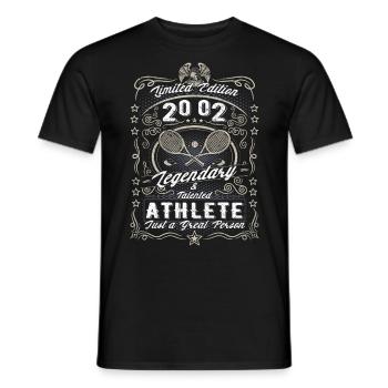 Vintage 2002 Tennis Geburtstag Geschenk Hobby - Männer T-Shirt - Schwarz - Vorne - AI Model Male 178 light (178cm)