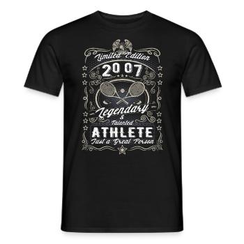 Vintage 2007 Tennis Geburtstag Geschenk Hobby - Männer T-Shirt - Schwarz - Vorne - AI Model Male 178 light (178cm)