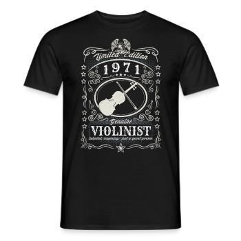 Vintage 1971 Violinist Geburtstag Geschenk Hobby - Männer T-Shirt - Schwarz - Vorne - AI Model Male 178 light (178cm)