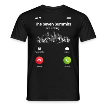 The Seven Summits Are Calling - Männer T-Shirt - Schwarz - Vorne - AI Model Male 178 light (178cm)