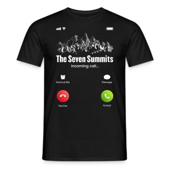 The Seven Summits Incoming Call - Men's T-Shirt - black - Front - AI Model Male 178 light (178cm)
