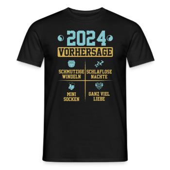 Vorhersage werdende Mama 2024 Baby bald Papa - Männer T-Shirt - Schwarz - Vorne - AI Model Male 178 light (178cm)