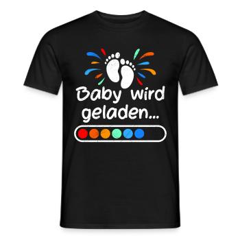 Baby loading 2024 werdende Mütter 2024 Ankündigung - Männer T-Shirt - Schwarz - Vorne - AI Model Male 178 light (178cm)