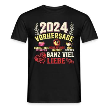 Vorhersage werdende Mama 2024 Baby bald Papa - Männer T-Shirt - Schwarz - Vorne - AI Model Male 178 light (178cm)