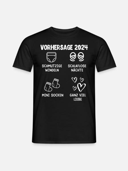 Werdender Papa 2024 Babyparty werdende Mama 2024 - Männer T-Shirt - Schwarz