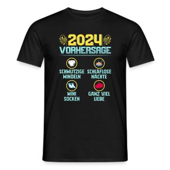 Bald Papa 2024 werdenden Mutter 2024 Baby - Männer T-Shirt - Schwarz - Vorne - AI Model Male 178 light (178cm)