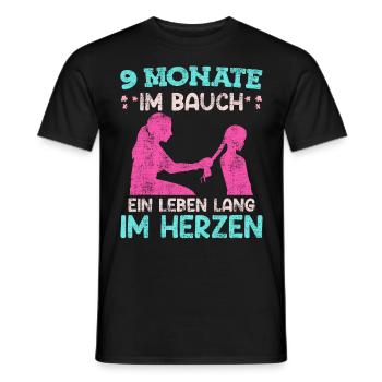Werdende Mama 2024 9 Monate im Bauch Baby - Männer T-Shirt - Schwarz - Vorne - AI Model Male 178 light (178cm)