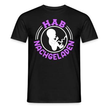 Werdende Mütter 2024 Hab nachgeladen Baby kommt - Männer T-Shirt - Schwarz - Vorne - AI Model Male 178 light (178cm)
