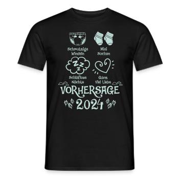 Vorhersage werdende Mama 2024 Baby bald Papa - Männer T-Shirt - Schwarz - Vorne - AI Model Male 178 light (178cm)