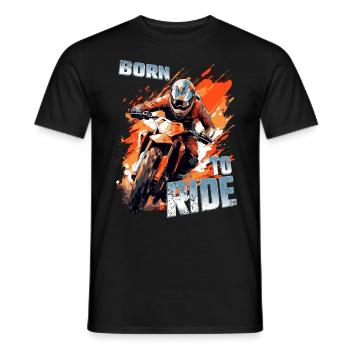 Born To Ride - Dirtbike Motocross Spruch - Männer T-Shirt - Schwarz - Vorne - AI Model Male 178 light (178cm)