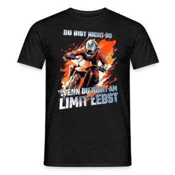 Fahren am Limit - Cooler Dirtbike Motocross Spruch - Männer T-Shirt - Schwarz - Vorne - AI Model Male 178 light (178cm)
