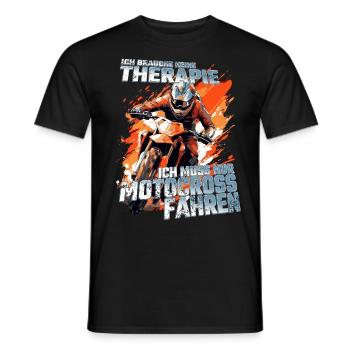 Ich brauche keine Therapie - Dirtbike Motocross - Männer T-Shirt - Schwarz - Vorne - AI Model Male 178 light (178cm)