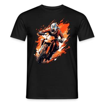Cooles MotoX Design - Dirtbike Motocross Biker - Männer T-Shirt - Schwarz - Vorne - AI Model Male 178 light (178cm)