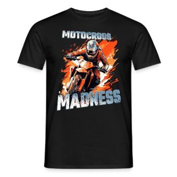 Motocross Madness - Dirtbike Motocross Spruch - Männer T-Shirt - Schwarz - Vorne - AI Model Male 178 light (178cm)
