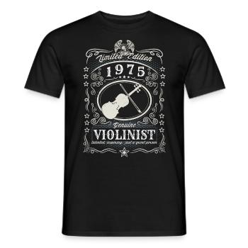 Vintage 1975 Violinist Birthday Gift Hobby - Men's T-Shirt - black - Front - AI Model Male 178 light (178cm)