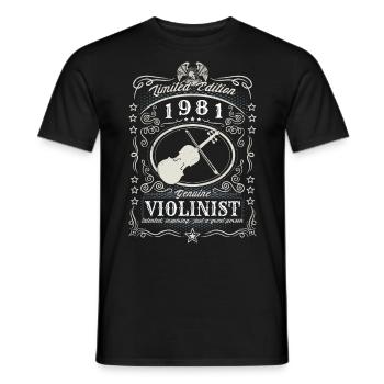 Vintage 1981 Violinist Geburtstag Geschenk Hobby - Männer T-Shirt - Schwarz - Vorne - AI Model Male 178 light (178cm)