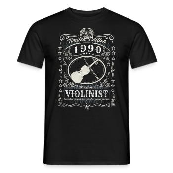 Vintage 1990 Violinist Geburtstag Geschenk Hobby - Männer T-Shirt - Schwarz - Vorne - AI Model Male 178 light (178cm)