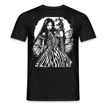 Fairycore Aesthetics Skeleton Fairy Goth Gothic G - Men's T-Shirt - black - Front - AI Model Male 178 light (178cm)
