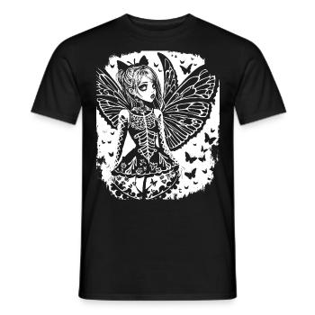 Fairycore Aesthetics Grunge Skeleton Fairy Goth G - Men's T-Shirt - black - Front - AI Model Male 178 light (178cm)