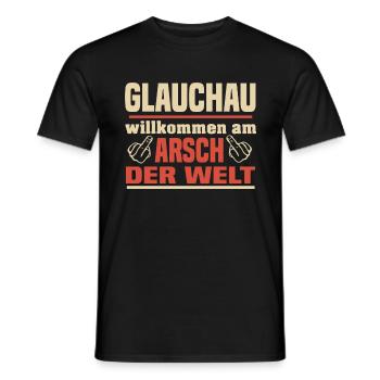 Glauchau - Männer T-Shirt - Schwarz - Vorne - AI Model Male 178 light (178cm)