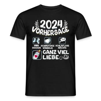 Baby Vorhersage 2024 werdende Mutter 2024 - Männer T-Shirt - Schwarz - Vorne - AI Model Male 178 light (178cm)