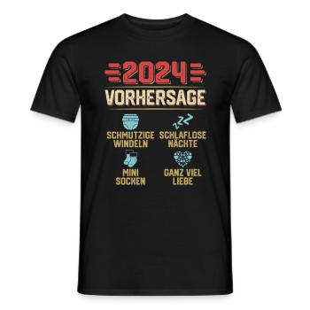 Vorhersage 2024 bald Vater Babyparty 2024 - Männer T-Shirt - Schwarz - Vorne - AI Model Male 178 light (178cm)