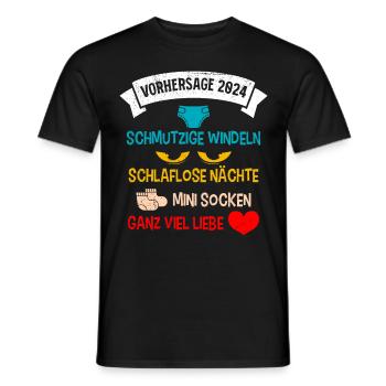 Vorhersage werdende Mama 2024 Baby bald Papa - Männer T-Shirt - Schwarz - Vorne - AI Model Male 178 light (178cm)