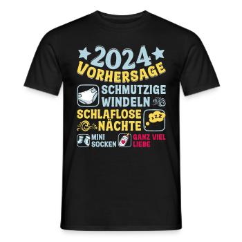 Vorhersage 2024 bald Vater Babyparty 2024 - Männer T-Shirt - Schwarz - Vorne - AI Model Male 178 light (178cm)