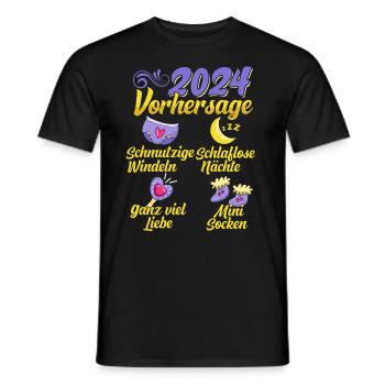 Baby Vorhersage 2024 werdende Mutter 2024 - Männer T-Shirt - Schwarz - Vorne - AI Model Male 178 light (178cm)