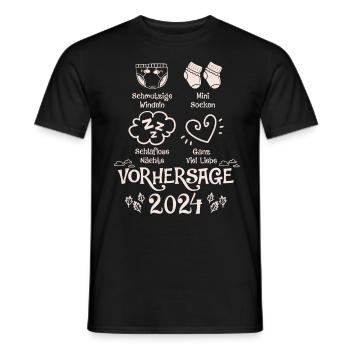 Vorhersage werdende Mama 2024 Baby bald Papa - Männer T-Shirt - Schwarz - Vorne - AI Model Male 178 light (178cm)