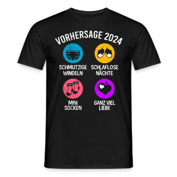 Vorhersage werdende Mama 2024 Baby bald Papa - Männer T-Shirt - Schwarz - Vorne - AI Model Male 178 light (178cm)